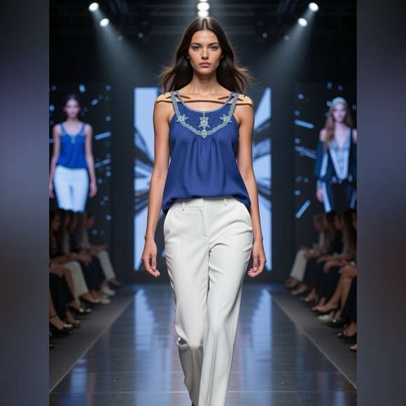 Free People Tops - Free people embroidered Boho ferry lace whimsy tank top size 8